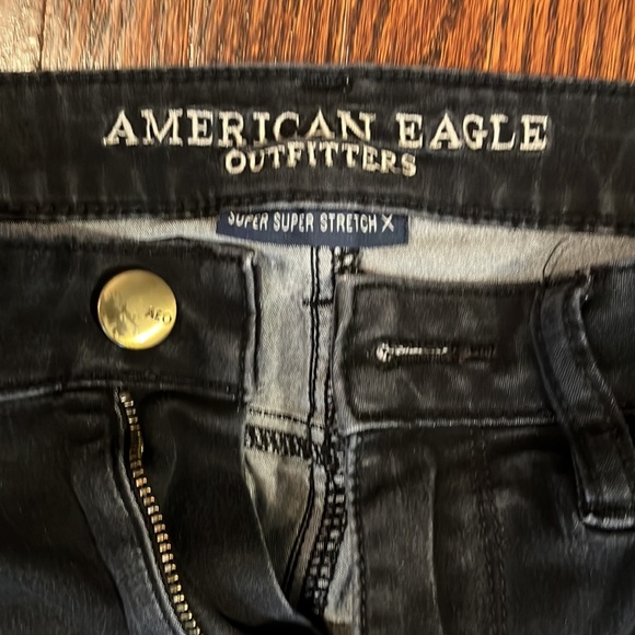 Super stretch x super high rise American Eagle hi-rise jegging black skinny - Picture 2 of 5